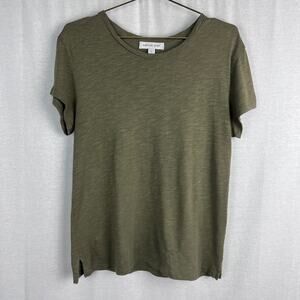 Amour Vert Top Olive Green Organic Cotton Tee Slub Knit Capsule Sustainable Fall